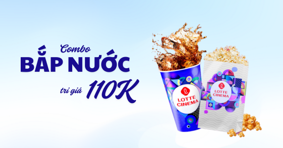 Solo combo: 01 bắp & 01 nước trị giá 110K [Lotte Cinema]